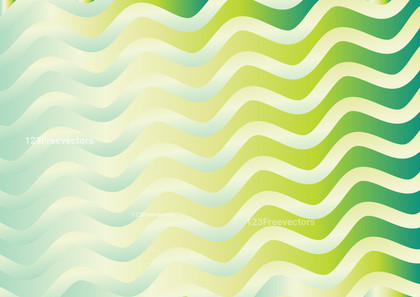 Abstract Beige Green and Blue Gradient Wavy Stripes Background Design