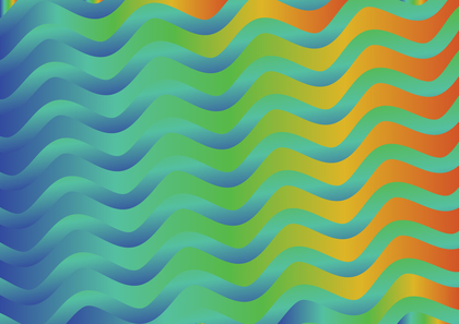 Abstract Blue Green and Orange Gradient Wavy Stripes Pattern Background Image