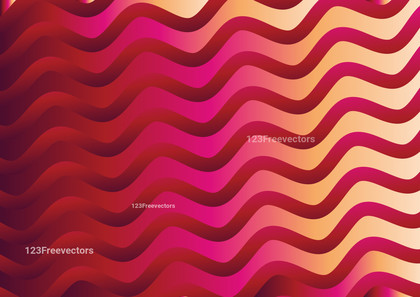 Orange Pink and Red Gradient Wavy Stripes Background Vector Image