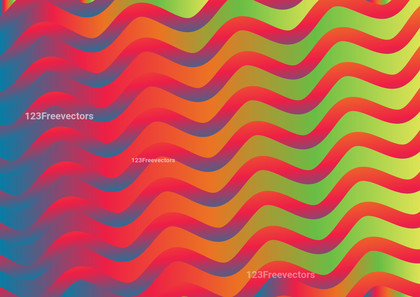 Abstract Red Green and Blue Gradient Wavy Stripes Pattern Background