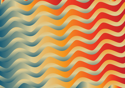 Red Orange and Blue Gradient Wavy Stripes Background Vector Art