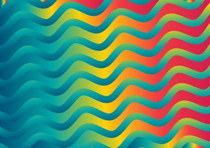 Abstract Red Orange and Blue Gradient Wavy Stripes Background Graphic