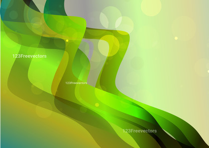 Green and Yellow Gradient Wavy Shapes Background