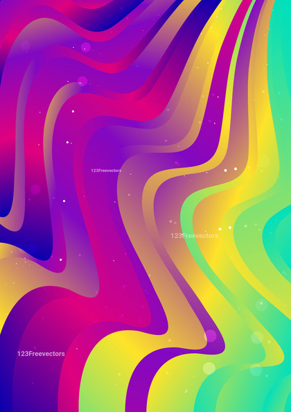 Pink Blue and Yellow Gradient Wavy Geometric Background Illustration