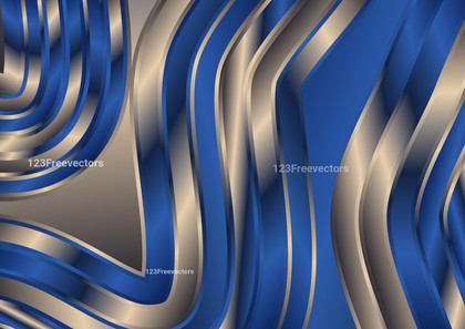 Abstract Blue and Brown Geometric Wave Shape Background