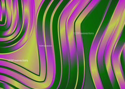 Purple and Green Geometric Wavy Background Vector Image