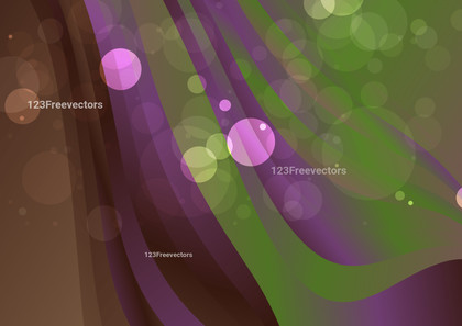Purple Brown and Green Wavy Geometric Background Vector Eps