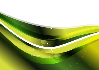 Green and Yellow Wavy Background with Space for Your Text