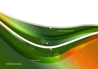 Orange and Green Wavy Background Template with Space for Your Text Illustration