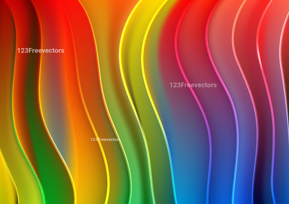 Colorful 3D Vertical Wavy Lines Background Vector Image