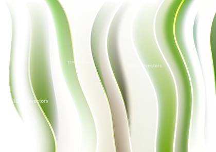 Green and White 3D Vertical Wave Lines Background Illustration