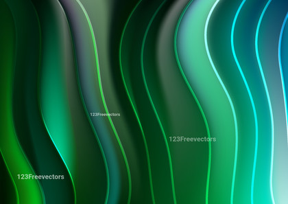 Blue and Green 3D Vertical Wave Lines Background
