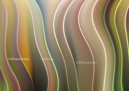 Brown and Green 3D Vertical Wave Lines Background Vector Eps