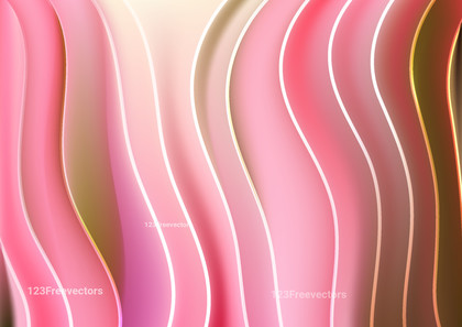 Abstract Pink and Green 3D Wavy Lines Background Vector Graphic