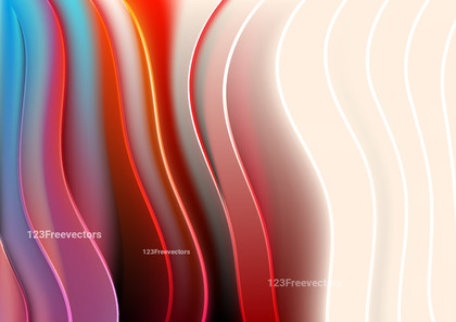 Abstract Brown Red and Blue 3D Wavy Lines Background Illustrator
