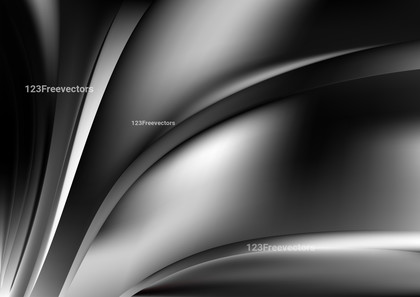 Abstract Black and Grey Shiny Wave Background