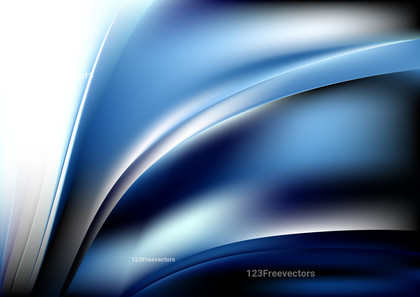 Glowing Abstract Blue Black and White Wave Background