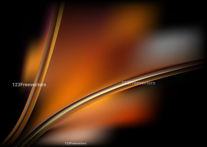 Abstract Shiny Orange and Black Wave Background