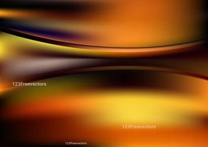 Glowing Orange and Black Wave Background Vector Illustration