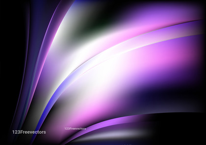 Abstract Glowing Purple Black and White Wave Background Vector