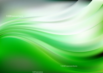 Glowing Abstract Green and White Wave Background