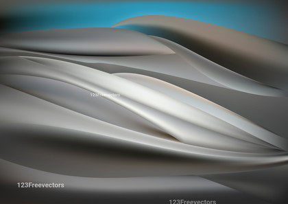 Abstract Blue and Grey Shiny Wave Background Vector Illustration