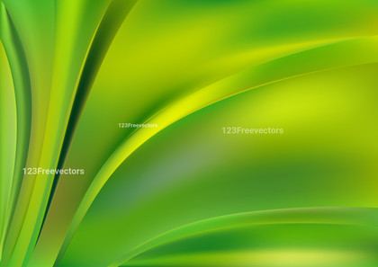 Abstract Green and Yellow Shiny Wave Background