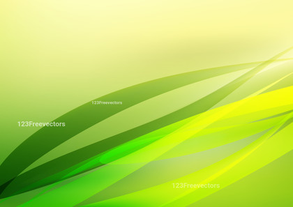 Abstract Shiny Green and Yellow Wave Background Vector Image
