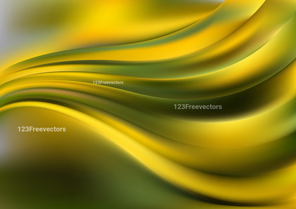 Abstract Shiny Green and Yellow Wave Background