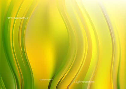 Abstract Glowing Green and Yellow Wave Background Vector Eps