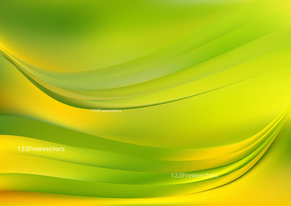Glowing Green and Yellow Wave Background Graphic