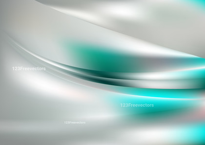 Abstract Grey and Turquoise Shiny Wave Background Vector Graphic