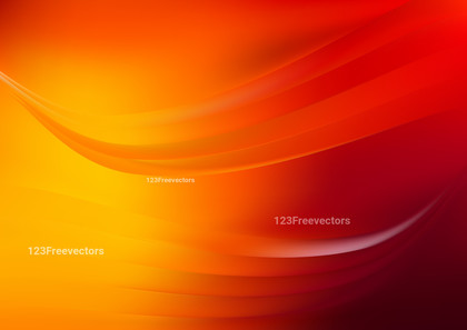 Abstract Shiny Red and Yellow Wave Background Design