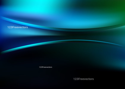Abstract Glowing Black Blue and Green Wave Background