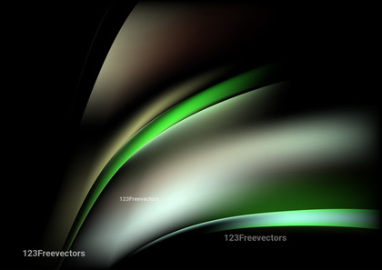 Abstract Green Brown and Black Shiny Wave Background