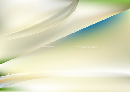 Abstract Shiny Beige Green and Blue Wave Background