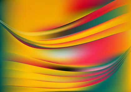 Abstract Shiny Green Orange and Pink Wave Background Illustrator