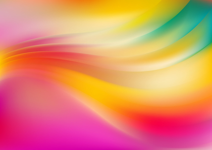 Glowing Pink Blue and Yellow Wave Background Vector Graphic