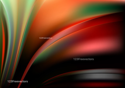 Abstract Glowing Red Green and Orange Wave Background Vector Eps