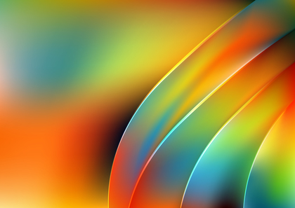 Abstract Shiny Red Orange and Blue Wave Background