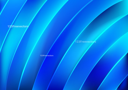 Abstract Bright Blue Glowing Curved Stripes Background