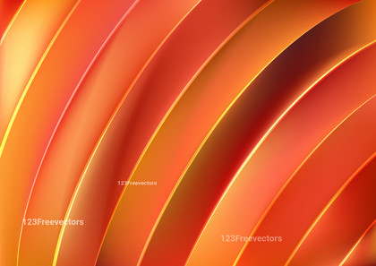 Bright Orange Abstract Glowing Curved Stripes Background Vector Illustration