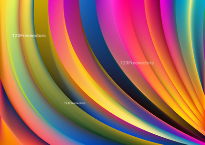Colorful Shiny Curved Stripes Background