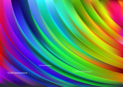 Abstract Colorful Shiny Curved Stripes Background Vector Graphic