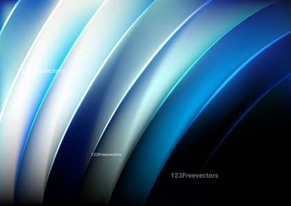 Blue Black and White Glowing Curved Stripes Background