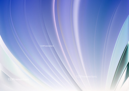 Blue and White Abstract Shiny Curved Stripes Background
