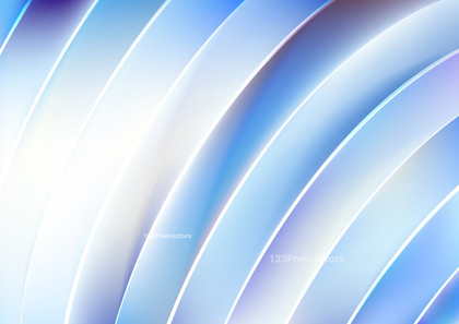 Blue and White Abstract Shiny Curved Stripes Background Vector
