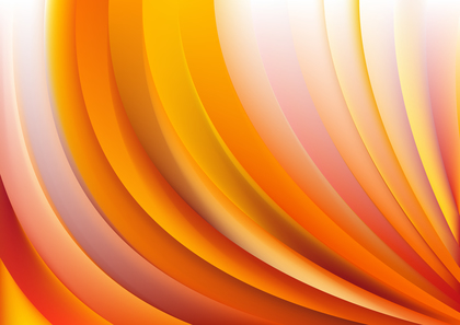 Orange and White Glowing Curved Stripes Background Vector Illustration