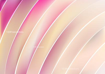 Abstract Shiny Pink and Beige Curved Stripes Background Illustrator
