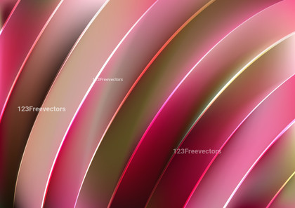 Abstract Shiny Pink and Green Curved Stripes Background Illustration